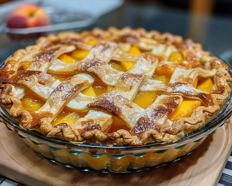 Peach Pie Recipe: Bursting with Summer Flavor 3 Homemade Peach Pie on the table