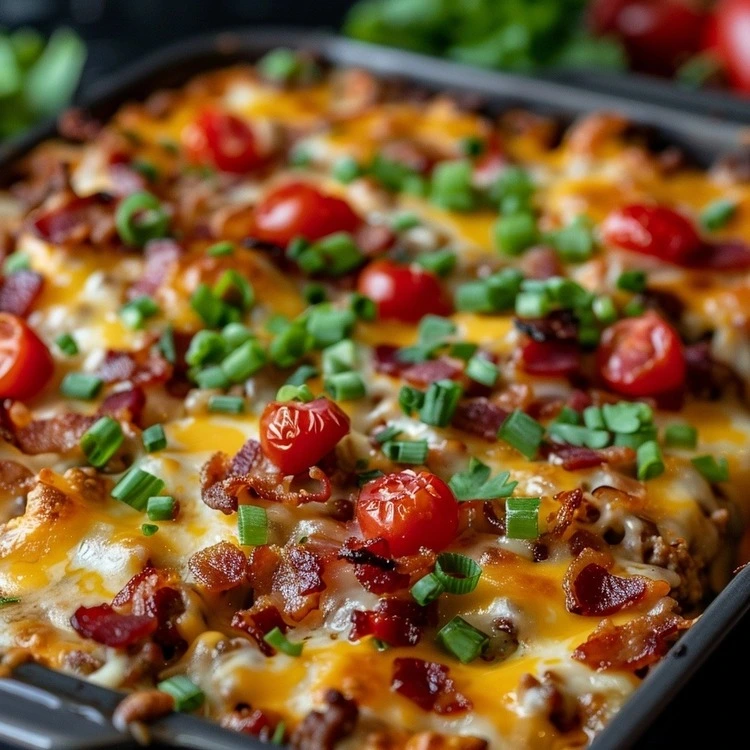 Bacon Cheeseburger Casserole: Gooey, Easy 2 Cheesy Ground Beef Casserole