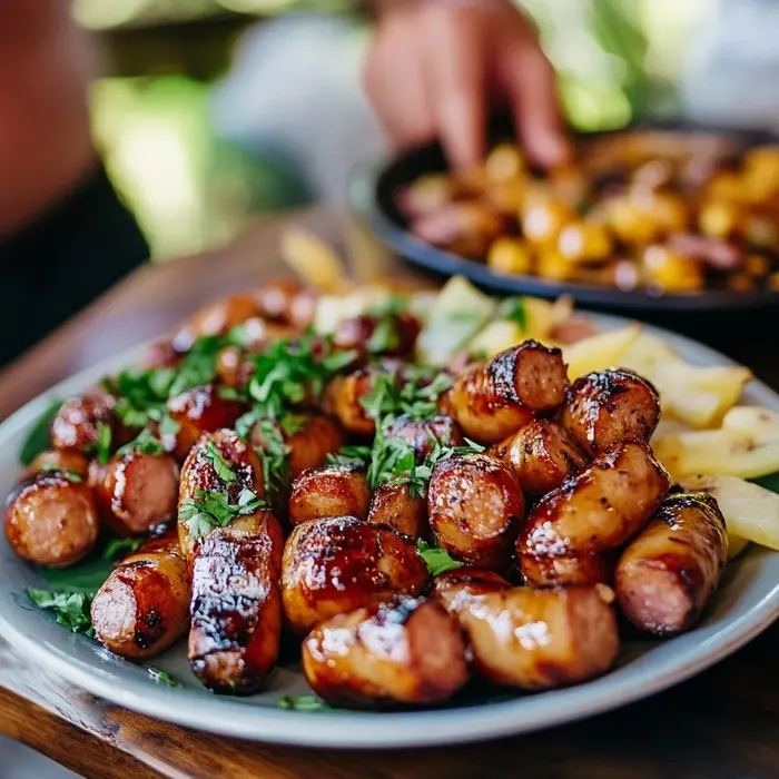 Hawaiian Kielbasa Recipe: A Tropical Flavor Explosion 3 kielbasa pineapple recipe on the table