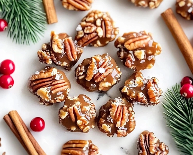 Magical Sea Salted Praline Pecan Clusters 2 praline clusters