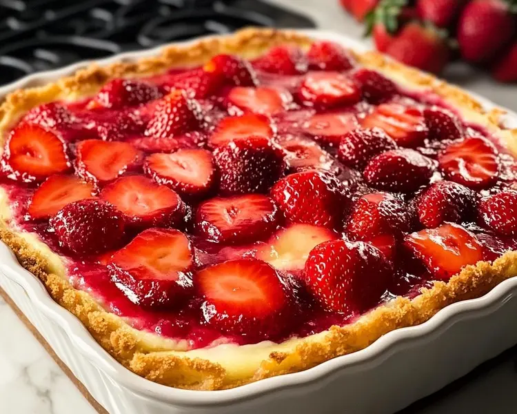 Strawberry Cheesecake Dump Cake Recipe: So Easy 4 A mouthwatering Cheesecake dump cake with strawberries