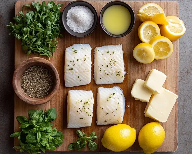 Golden Seared Cod Recipe with Herb Butter Sauce 2 Ingredients for Golden Seared Cod Recipe