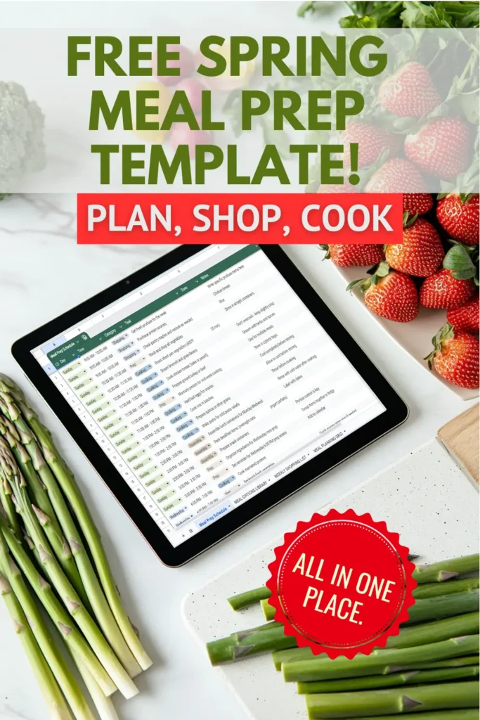 Your Spring Meal Prep Template: The Ultimate Time-Saving Solution 2 Spring meal preparation ingredients and template preview