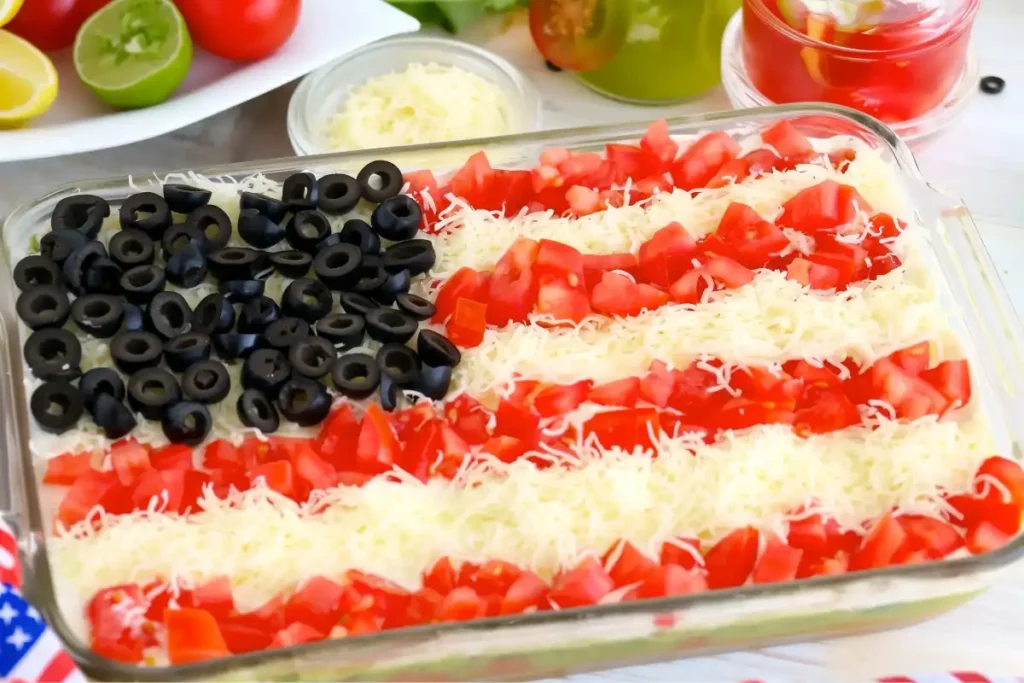 American Flag Layered Taco Dip