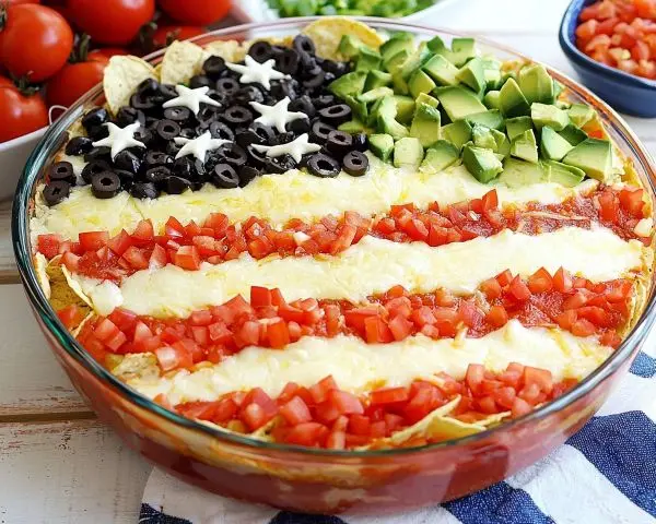 American Flag Layered Taco Dip 4 American Flag Layered Taco Dip recipe