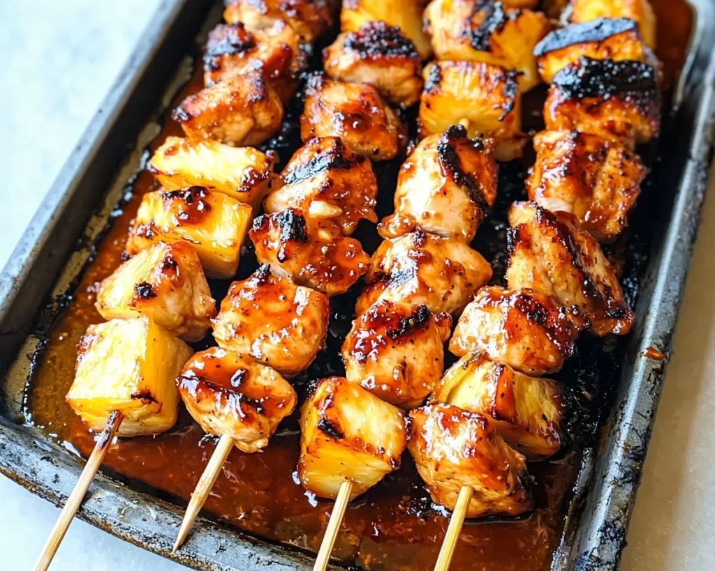 BBQ Pineapple Chicken Kabobs