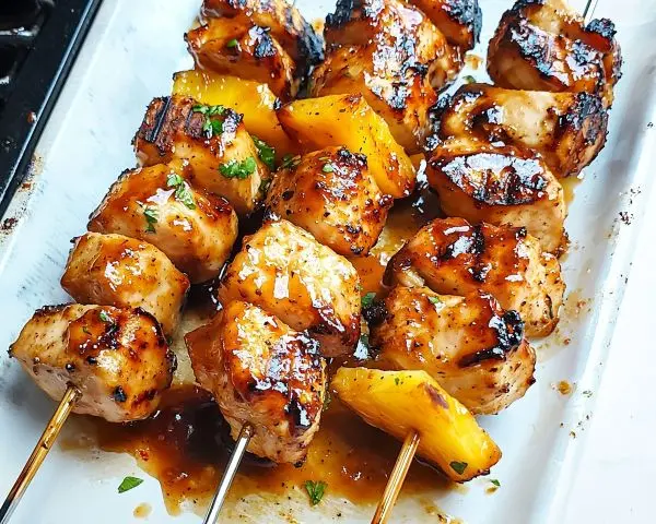 BBQ Pineapple Chicken Kabobs 4 BBQ Pineapple Chicken Kabobs recipe