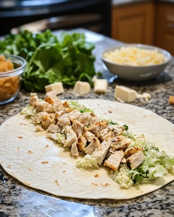 Chicken Caesar Wrap Recipe 3 Chicken Caesar Wraps Preparation