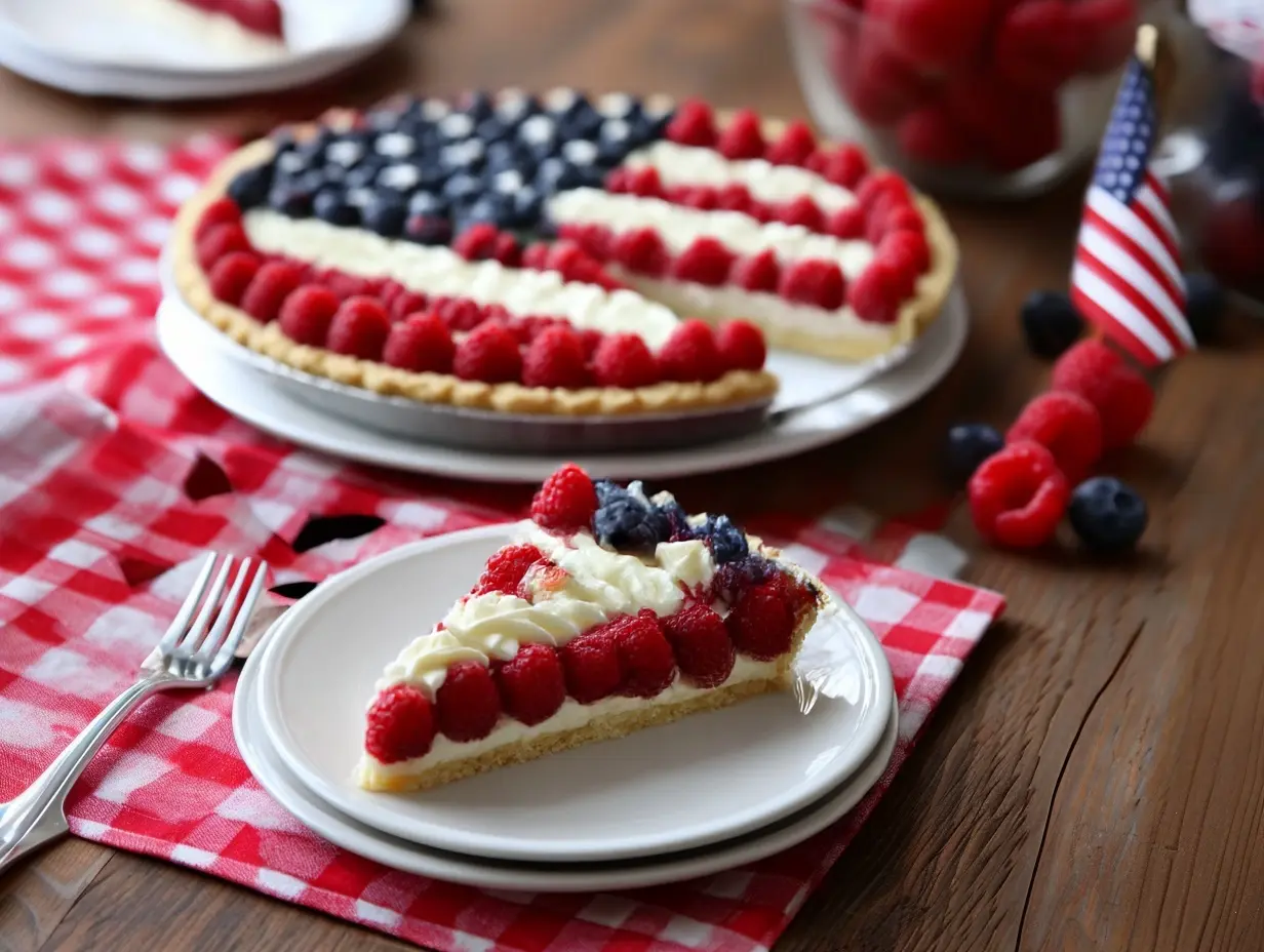Easy American Flag Fruit Pizza for the fourth of july