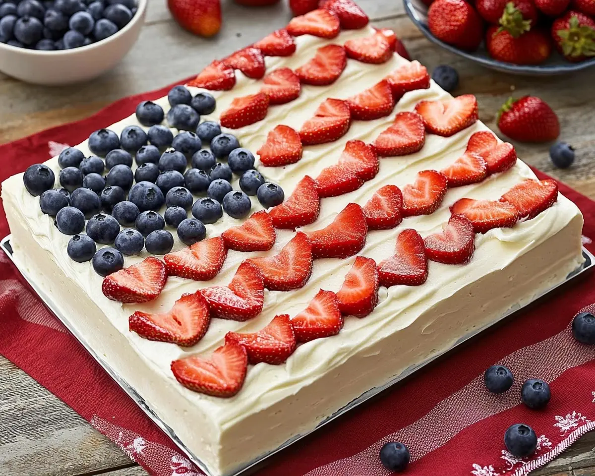 Easy Strawberry Jello Flag Cake