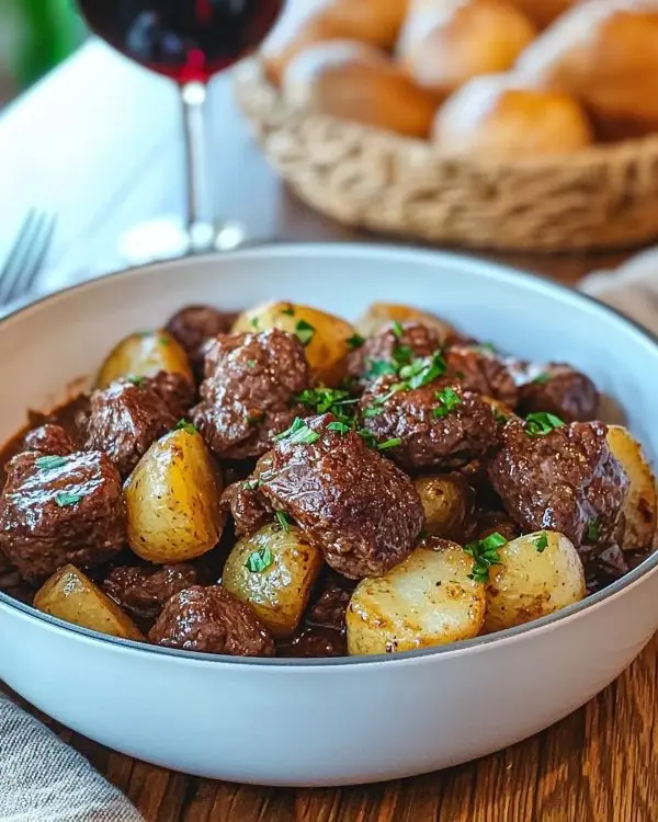 Garlic Butter Beef Bites with Potatoes Recipe 4 Garlic Butter Beef Bites with Potatoes recipe