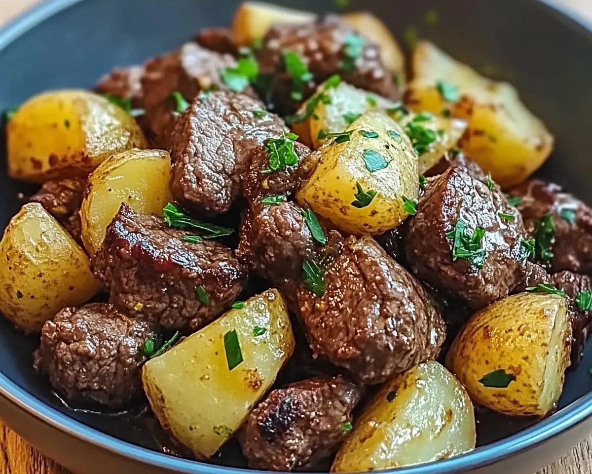 Garlic Butter Beef Bites with Potatoes Recipe 1 Garlic Butter Beef Bites with Potatoes