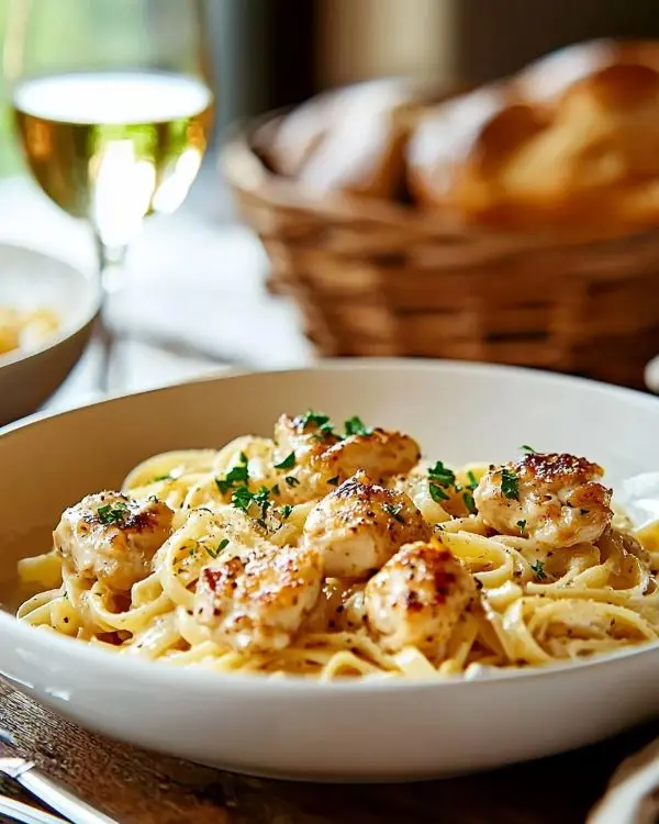 Garlic Butter Chicken Bites with Creamy Pasta 4 Garlic Butter Chicken Bites with Creamy Pasta recipe