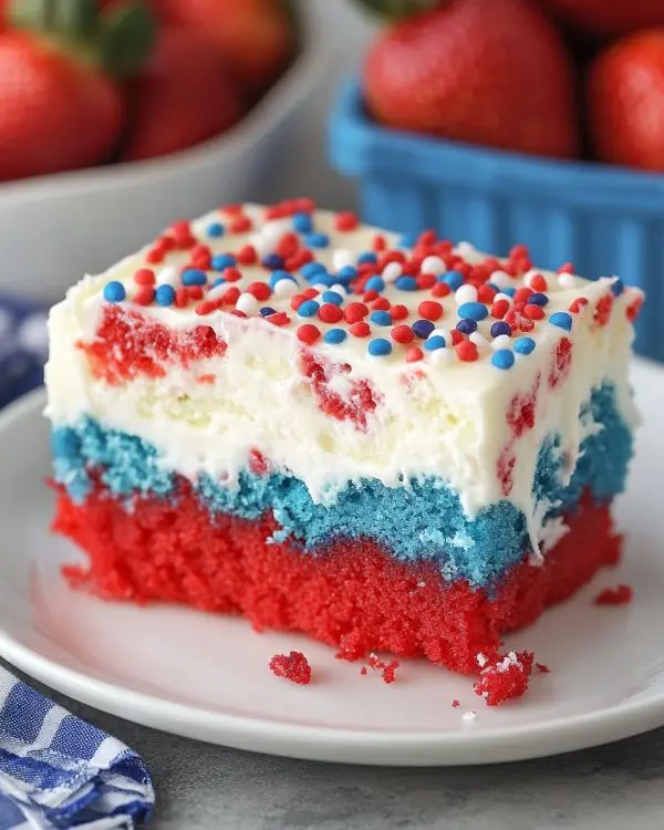 Patriotic Poke Cake Recipe 4 Patriotic Poke Cake recipe