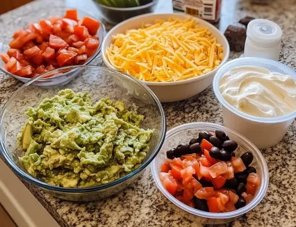 American Flag Layered Taco Dip 2 TACO DIP ingredients