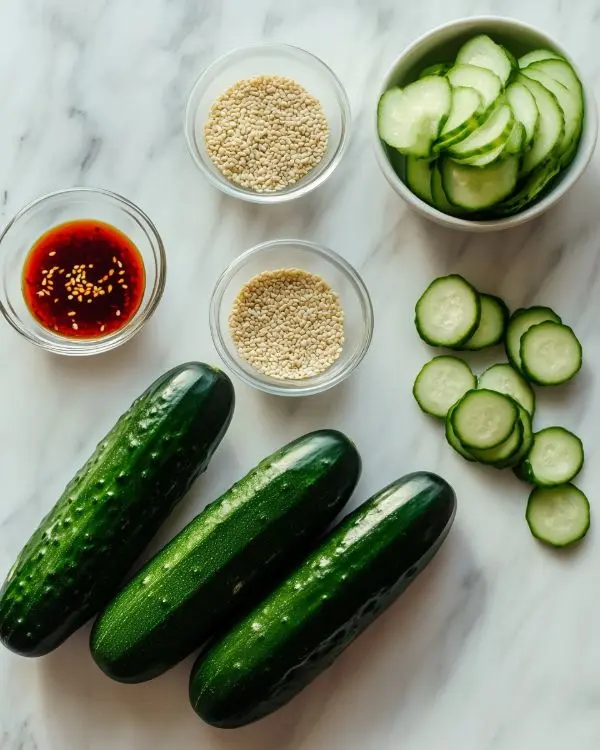 Asian Cucumber Salad 2 The ingredients for Healthy Asian Cucumber Salad