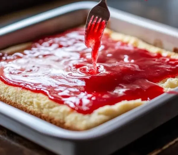 Easy Strawberry Jello Flag Cake 3 cake mix preparation