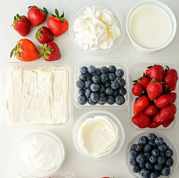 4th of July Trifle 2 ingredients for 4th of juky trifle: white chocolate pudding