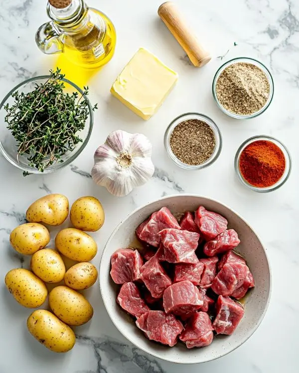 Garlic Butter Beef Bites with Potatoes Recipe 2 ingredients for fall recipes dinner