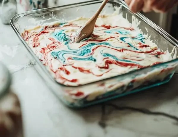 Patriotic Poke Cake Recipe 3 preparation of Jello Poke Cake