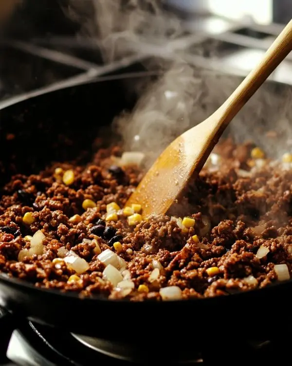 Taco Rice Bowl 3 preparation of Taco Rice Bowl
