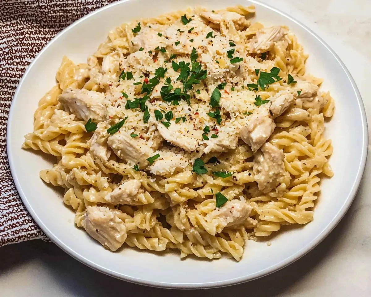 4 Ingredient Crockpot Garlic Parm Chicken