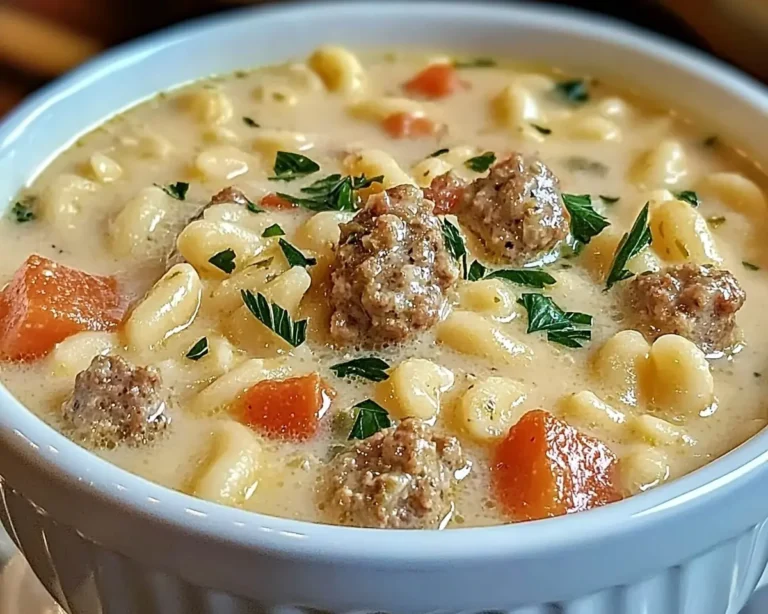 Creamy Parmesan Italian Sausage Ditalini Soup