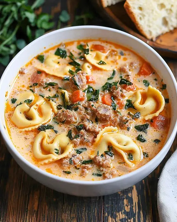 Sausage Tortellini Soup with Spinach Recipe 2 Creamy Sausage Tortellini Soup
