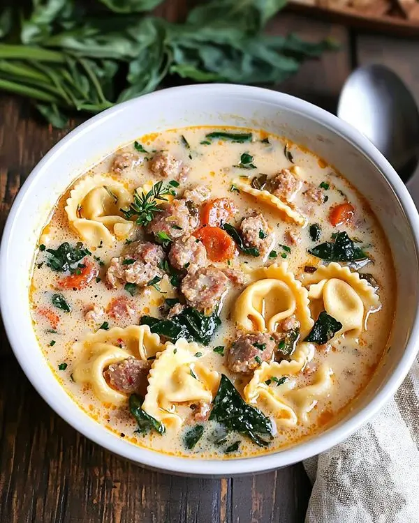 Sausage Tortellini Soup with Spinach Recipe 4 Health Dinner - Sausage Tortellini Soup
