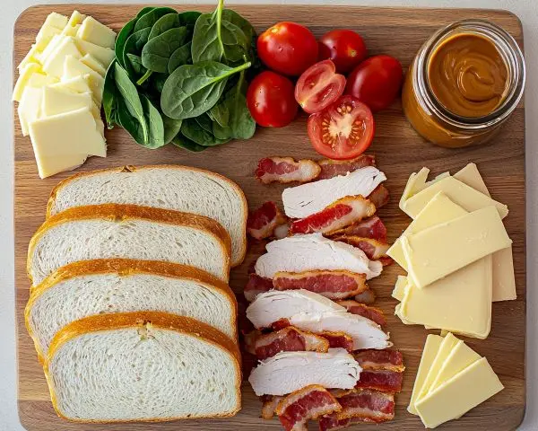 Cheddar and Bacon Turkey Melt on Sourdough 2 Ingredients for Turkey Melt with Cheddar,