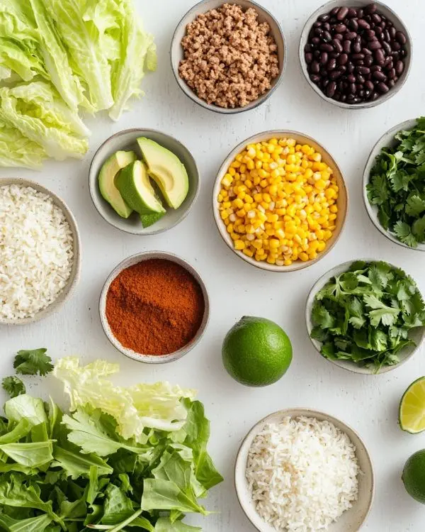 Turkey Taco lunch Bowls 2 Ingredients for Turkey Taco lunch Bowls