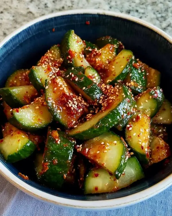 Quick Korean Cucumber Salad (Oi Muchim) 4 Korean Cucumber Salad (Oi Muchim) recipe