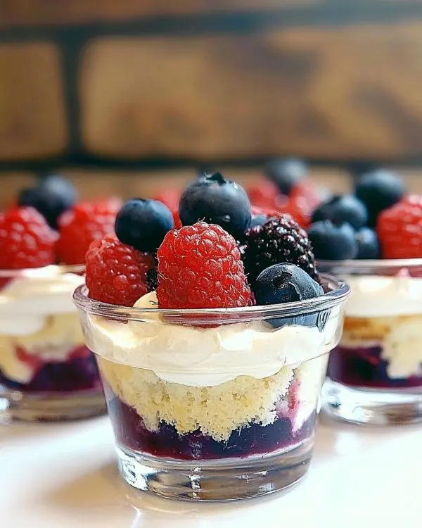 Mixed Berry Mini Trifles 3 Layered Berry Dessert