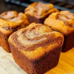Mini Pumpkin Bread with Cinnamon Swirl