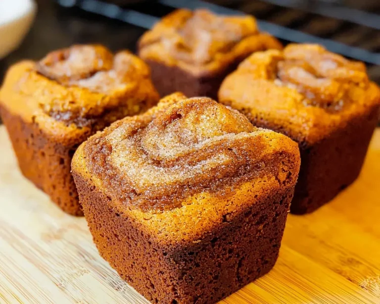 Mini Pumpkin Bread with Cinnamon Swirl
