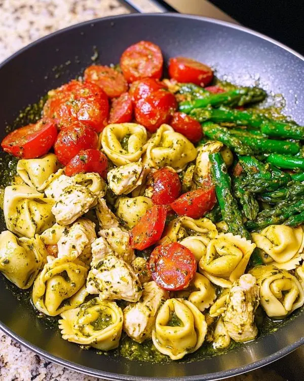 Pesto Chicken Tortellini and Veggies 7 One-Pan Pesto Chicken
