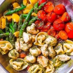 Pesto Chicken Tortellini and Veggies