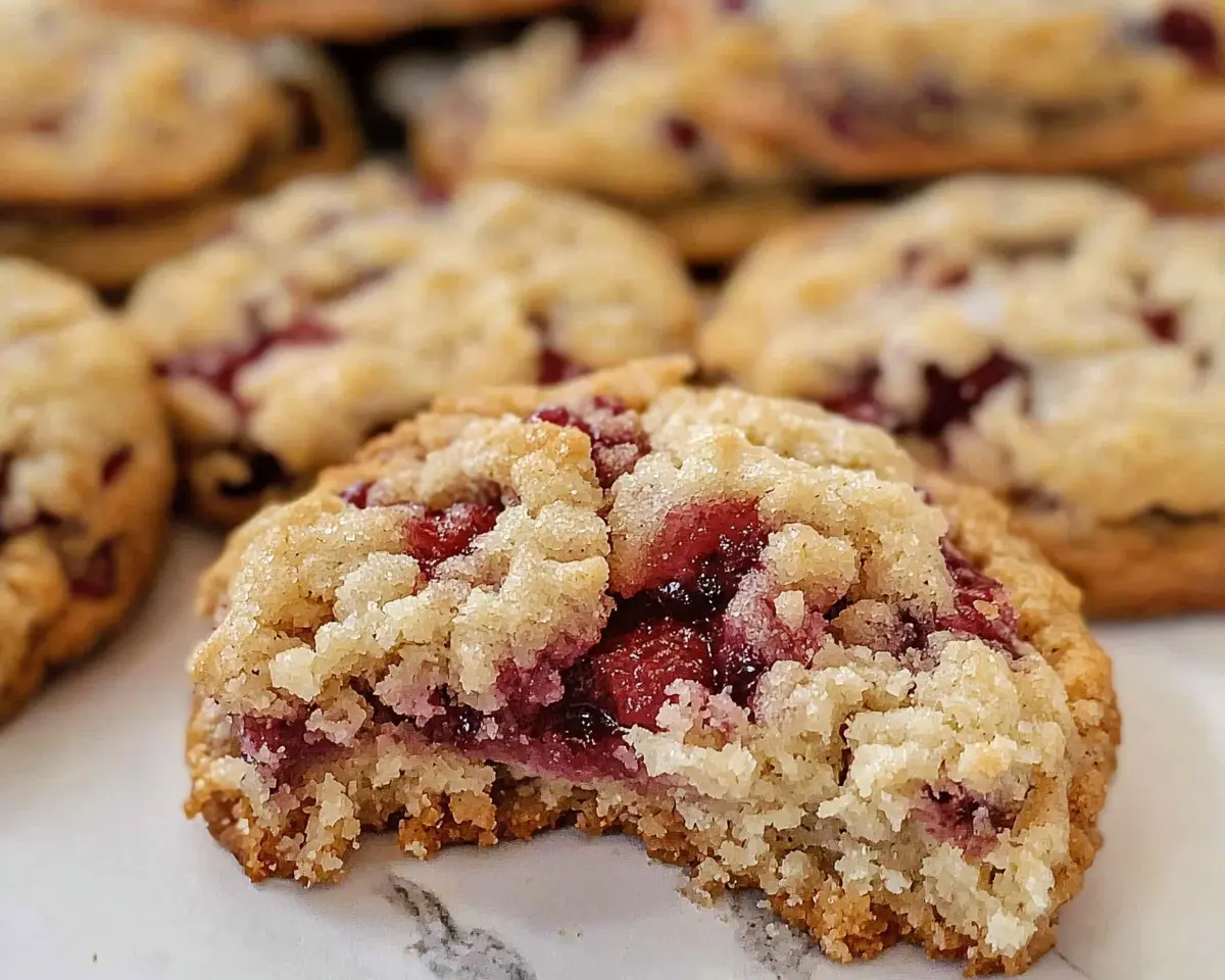 Raspberry Crumble Cookies