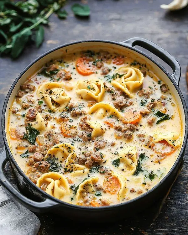 Sausage Tortellini Soup with Spinach Recipe 3 Sausage Tortellini Soup with Spinach recipe