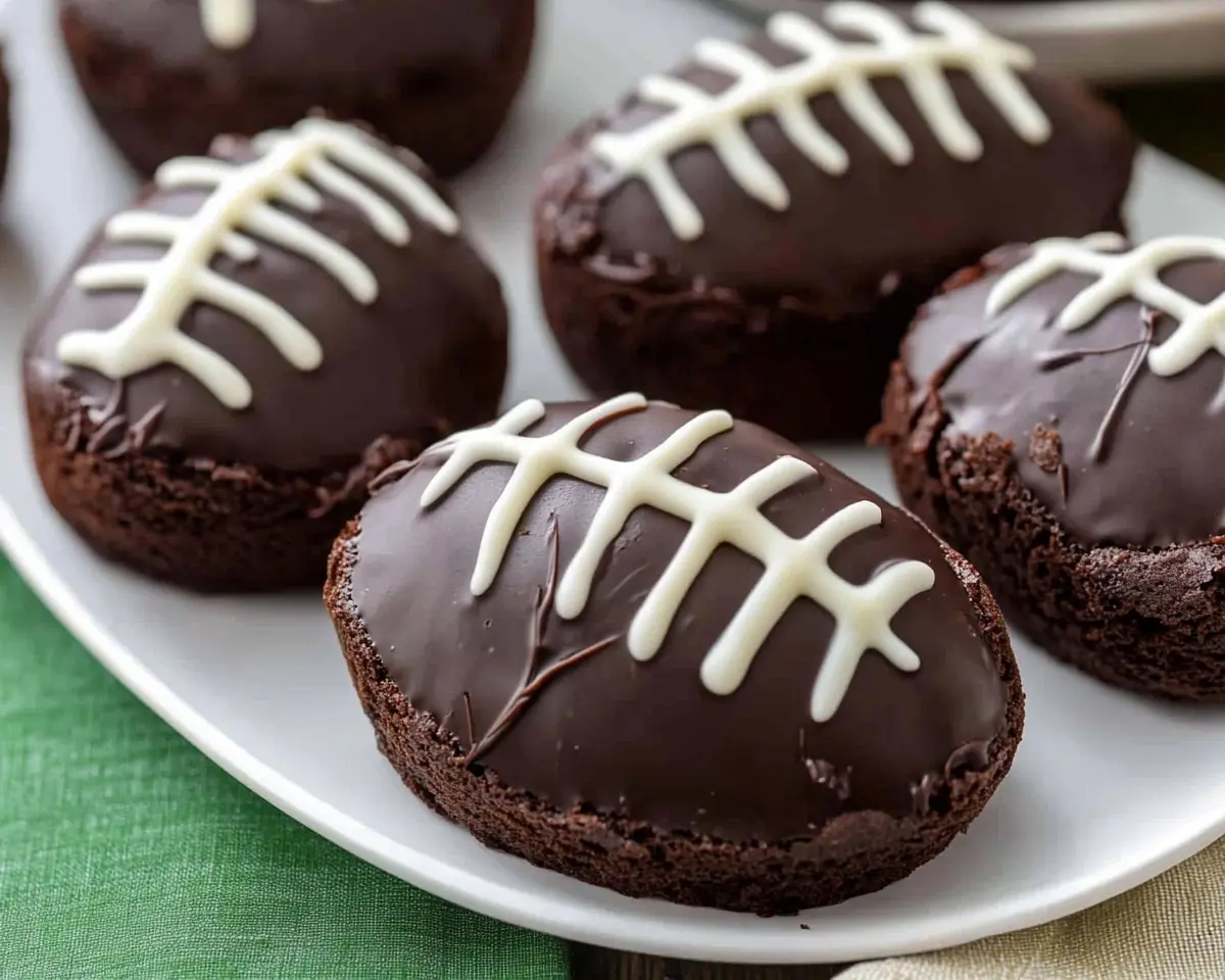 Fudgy Football Brownies 1 fudgy football brownies