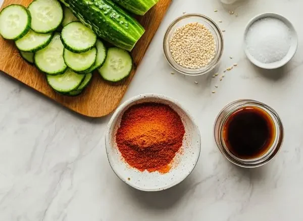 Quick Korean Cucumber Salad (Oi Muchim) 2 ingredients for Spicy Korean Cucumber Salad