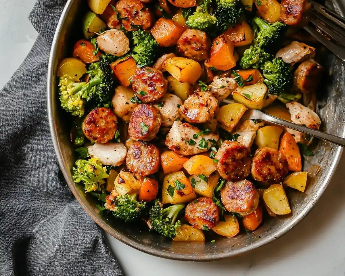 Apple Sausage Sheet Pan Dinner