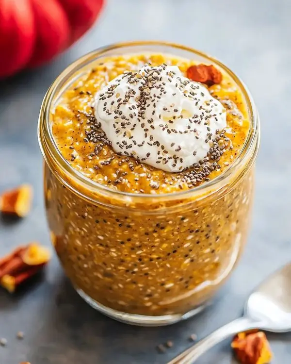 Pumpkin Pie Overnight Oats with Chia Seeds 7 Chia Seeds with Pumpkin pie Overnight Oats with
