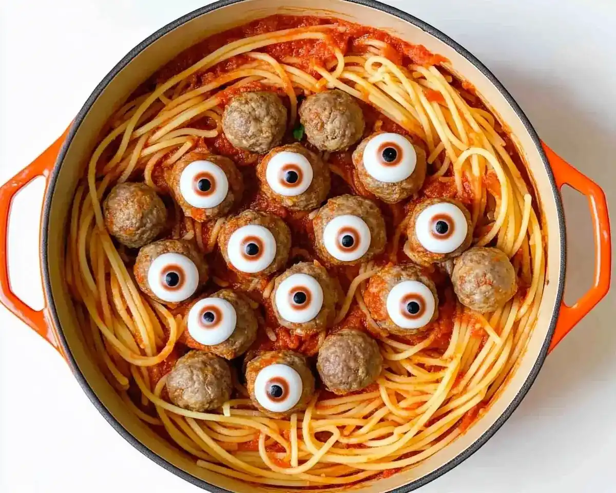 Eyeball Spaghetti and Meatballs