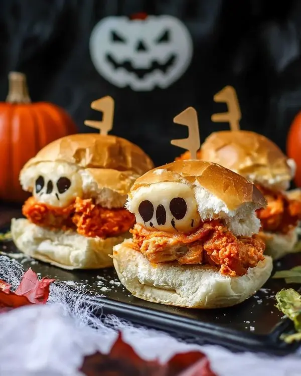 Halloween Chicken Parm Sliders 3 Halloween Chicken Parmesan Sliders