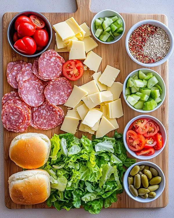 Family-Friendly Italian Grinder Sliders 2 Italian Slider Sandwiches ingredients