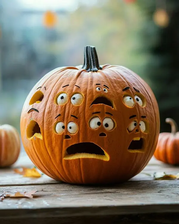 Scary Pumpkin Carving 5 Multi-Face Madness - Funny Pumpkin Carvings