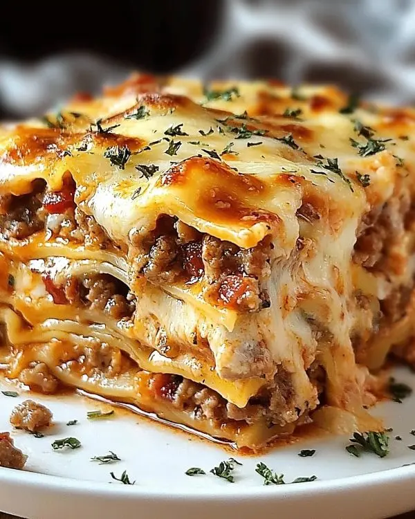 Parmesan Garlic Bacon Cheeseburger Lasagna 3 Parmesan Garlic Bacon Cheeseburger Lasagna recipe