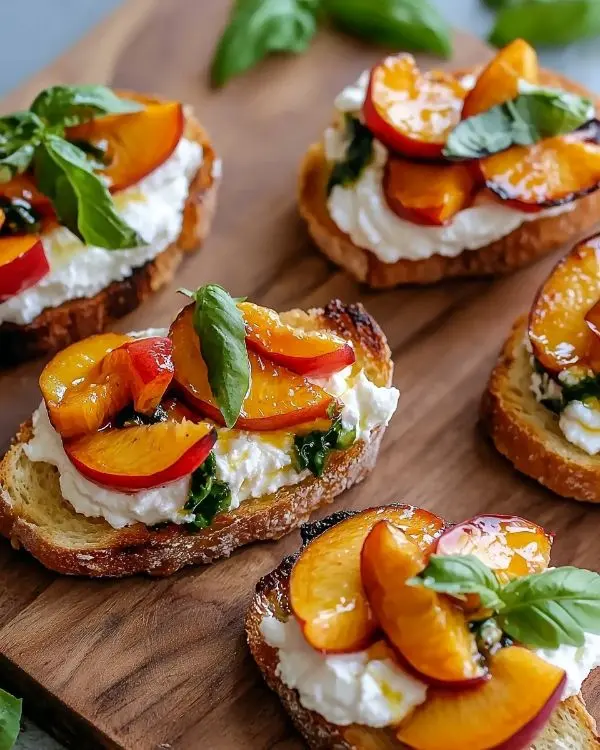 Peach Bruschetta With Whipped Ricotta 2 Peach Bruschetta