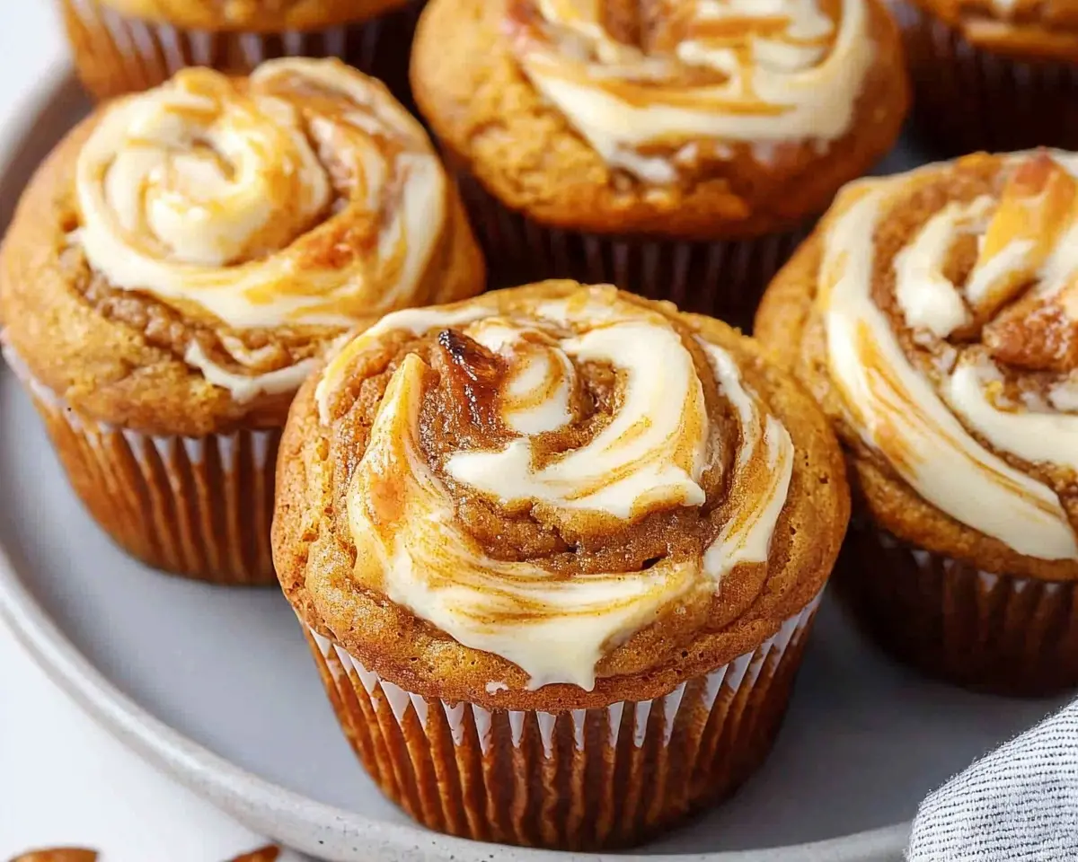 Pumpkin Cream Cheese Swirl Muffins